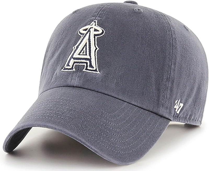 47 Brand MLB Vintage Navy Primary Logo Clean Up Adjustable Baseball Cap Hat, Adult One Size Fits All - Image 1